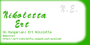 nikoletta ert business card